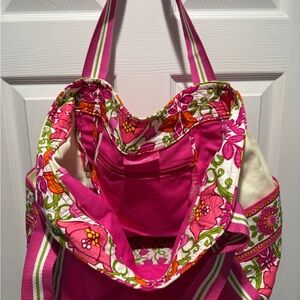 Vera Bradley Vibrant Pink Floral Tote Bag